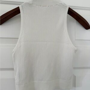 Uniqlo White Ribbed Tank Top